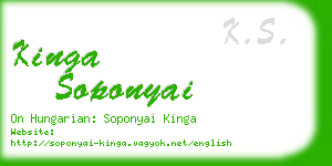 kinga soponyai business card